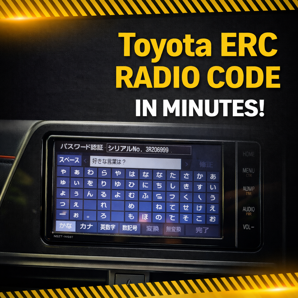 Toyota ERC Radio Unlock Code All Models